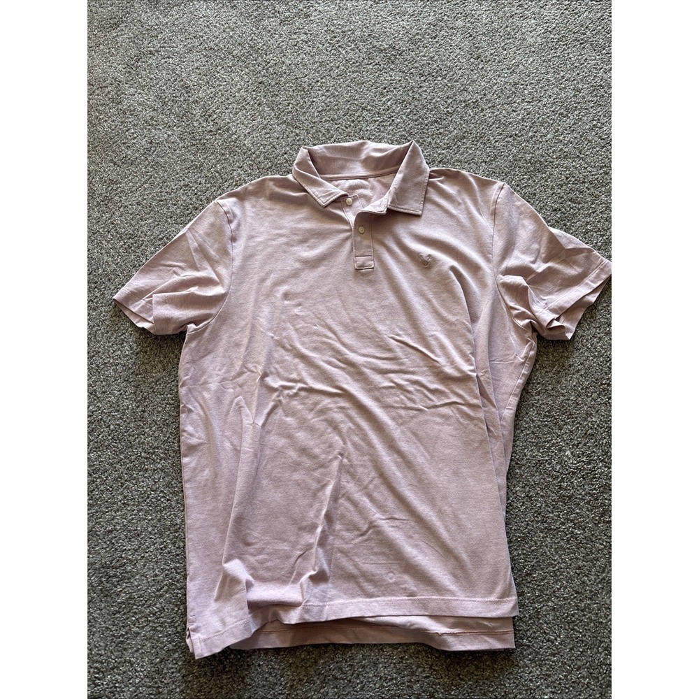 Mens Pink American Eagle Super Soft‎ Short Sleeve Polo Size XXL